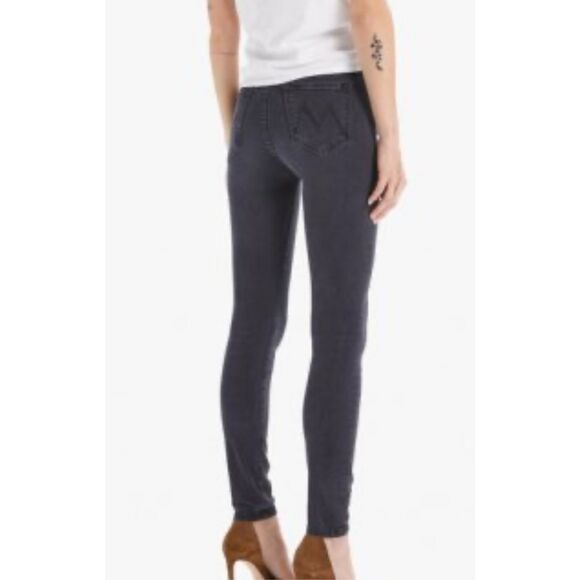 Mother Denim High Waisted Looker Dancing in the Dark washed black ankle jeans si - Picture 2 of 13
